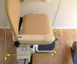 Handicare Chair measurements, stairlift in Bloomington IN