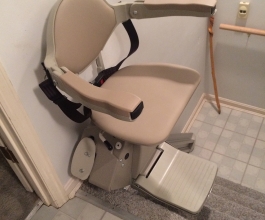 Residential stairlift with seat open